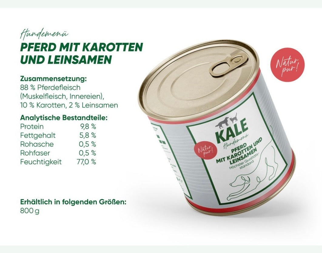 Kale Pferd-Gemüse-Leinsamen