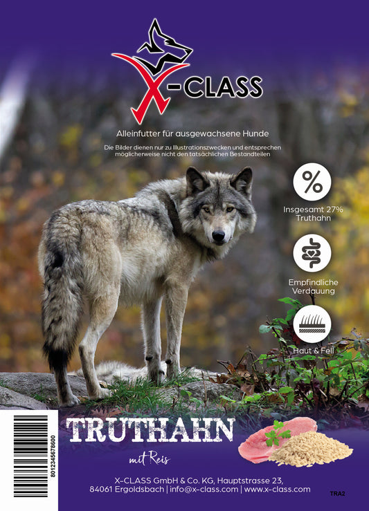 Truthahn mit Reis für ausgewachsene Hunde